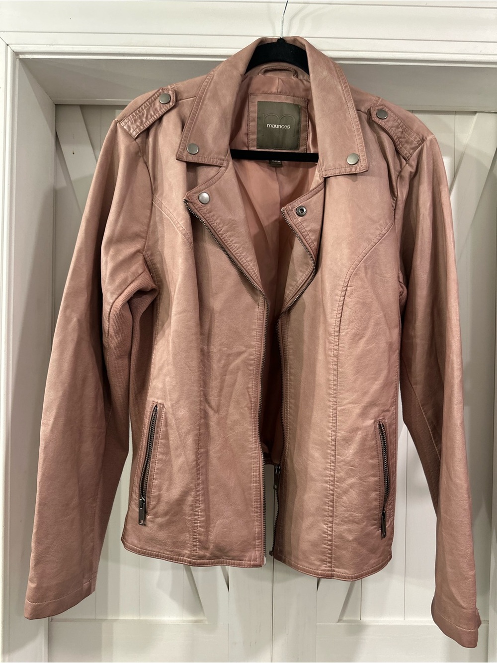 Maurices Blush Pink Faux Leather Moto Jacket